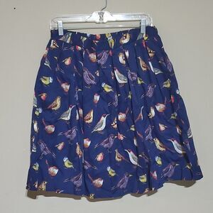 GRACE KARIN Bird Print Pinup Pleated A-Line Skirt - Size Large